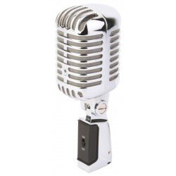 Mikrofon chromowany w stylu Retro Power Dymanics