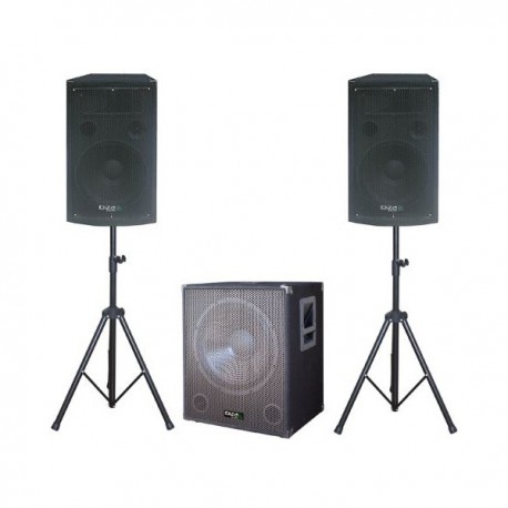 Kompletny estradowy zestaw nagłośnieniowy 800W: subwoofer + satelity + statywy (pakiet 4-dniowy)
